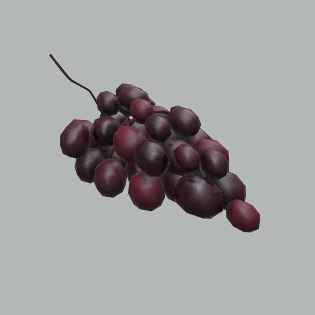 Delicious purple grapes Modelo 3D .c4d .max .obj .3ds .fbx .stl .blend 