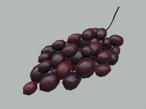 Delicious purple grapes Modelo 3D