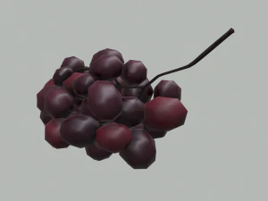 Delicious purple grapes 3D Model