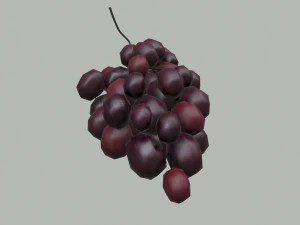 Delicious purple grapes 3D Model