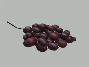 Delicious purple grapes 3D Model