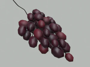 Delicious purple grapes 3D Model