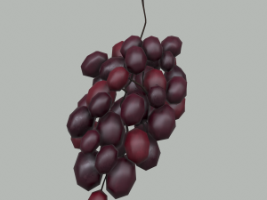 Delicious purple grapes Modelo 3D