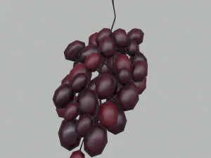 Delicious purple grapes 3D Model