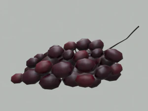 Delicious purple grapes 3D Model