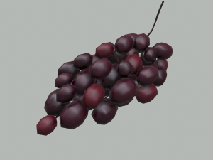 Delicious purple grapes Modelo 3D
