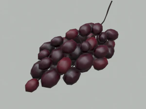 Delicious purple grapes 3D Model