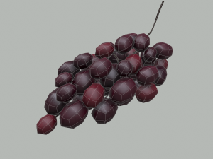 Delicious purple grapes Modelo 3D