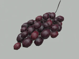 Delicious purple grapes 3D Model