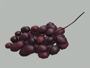 Delicious purple grapes 3D Model