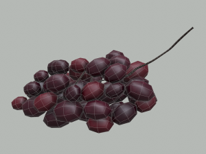 Delicious purple grapes Modelo 3D