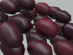 Delicious purple grapes 3D Model