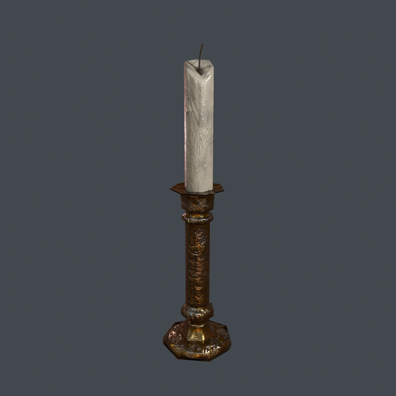 Candle stick 3D Model .c4d .max .obj .3ds .fbx .stl .blend 