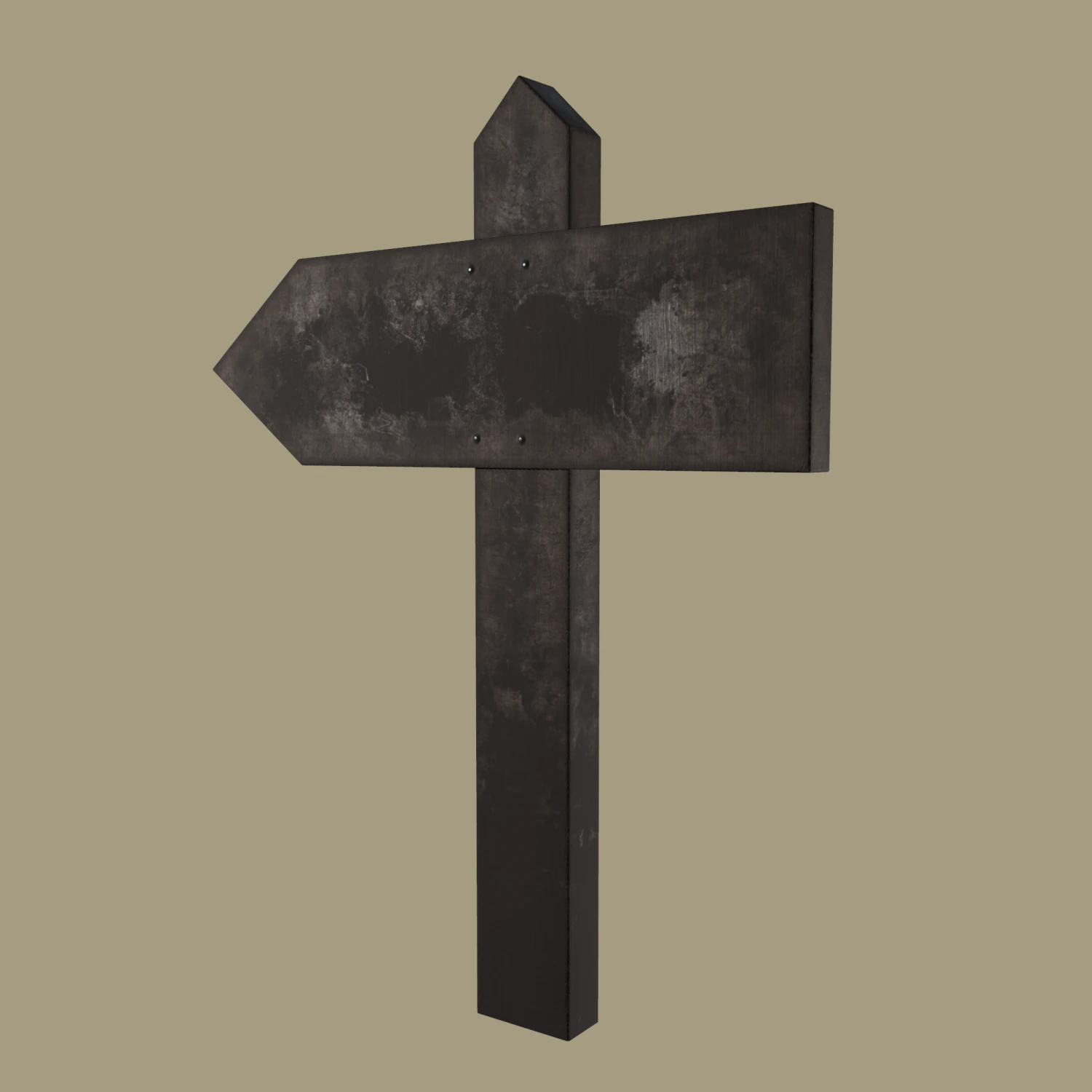 Little wood sign post 3D Model .c4d .max .obj .3ds .fbx .stl .blend