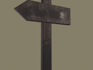 Little wood sign post 3D Model