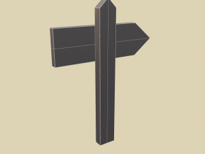 Little wood sign post 3D Model