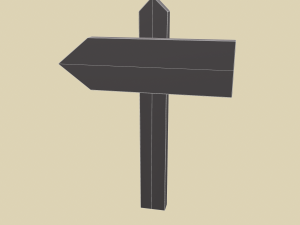 Little wood sign post 3D Model