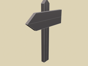 Little wood sign post 3D Model