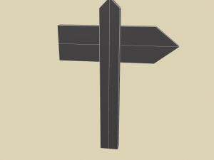 Little wood sign post 3D Model