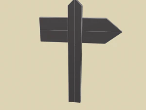 Little wood sign post 3D Model