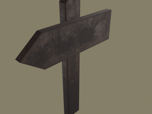 Little wood sign post 3D Model