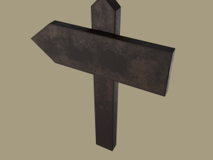 Little wood sign post 3D Model