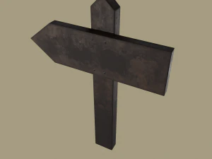Little wood sign post 3D Model