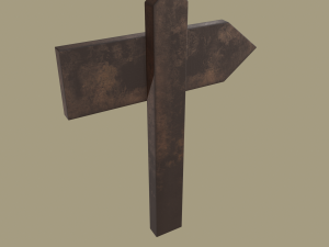 Little wood sign post 3D Model
