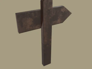 Little wood sign post 3D Model