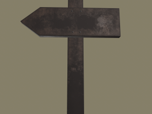 Little wood sign post 3D Model