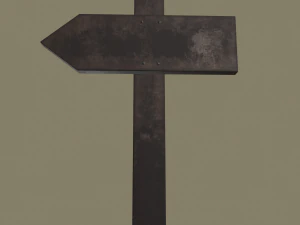 Little wood sign post 3D Model