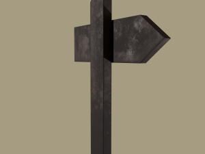 Little wood sign post 3D Model