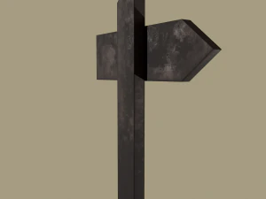 Little wood sign post 3D Model
