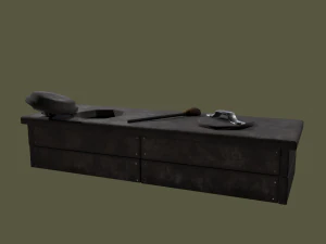 WC m&eacute;di&eacute;val 2 trous Modèle 3D