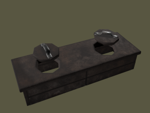 Medieval 2 hole toilet 3D Model