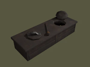 Medieval 2 hole toilet 3D Model