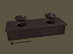 Medieval 2 hole toilet 3D Model
