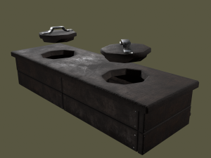 Medieval 2 hole toilet 3D Model