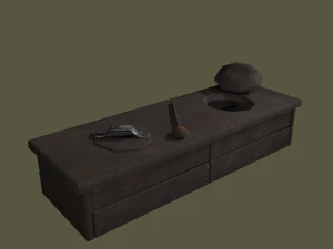 Medieval 2 hole toilet 3D Model