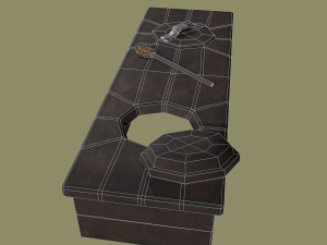 Medieval 2 hole toilet 3D Model