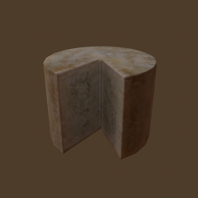 Aged wheel of cheese 3D 모델 .c4d .max .obj .3ds .fbx .stl .blend 