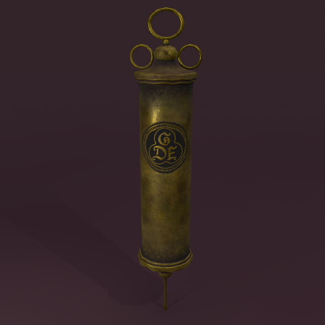 Vintage medieval medical syringe Model 3D .c4d .max .obj .3ds .fbx .stl .blend 