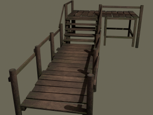 wooden walkway 3Dモデル