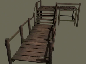 houten loopbrug 3D Model