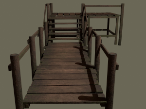 wooden walkway Modello 3D