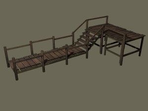 wooden walkway Modello 3D