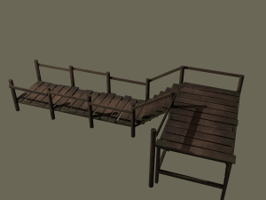 wooden walkway Modello 3D