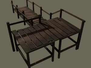 wooden walkway Modello 3D