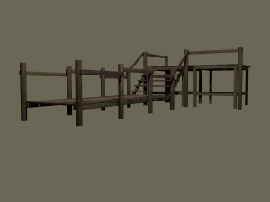wooden walkway Modello 3D