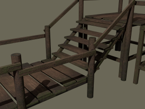 wooden walkway Modello 3D